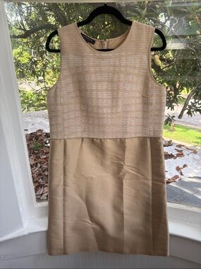 Lafayette 148 New York Two-Tone Beige Mini Dress-Size M